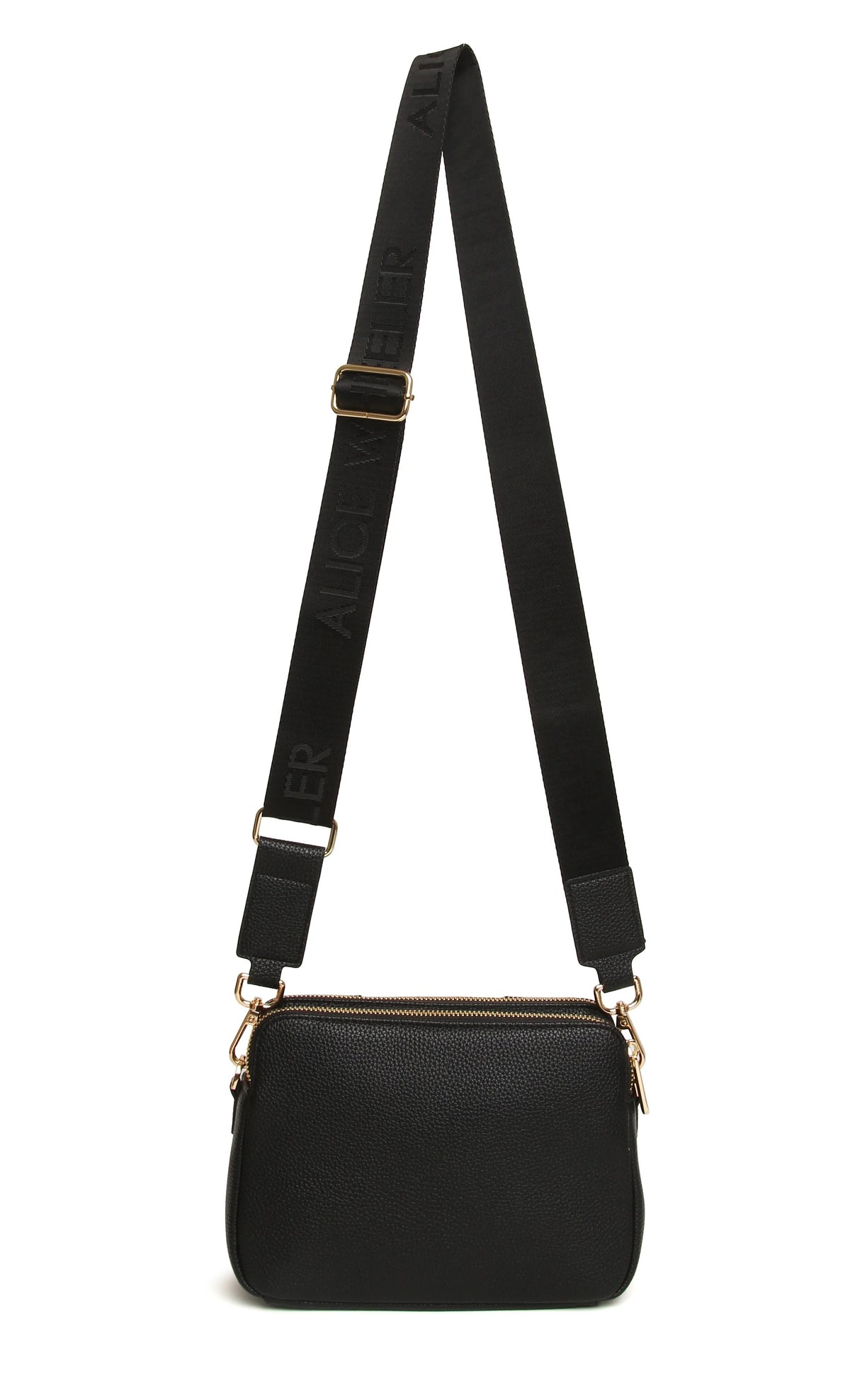 Alice Wheeler - Black - Kensington Double Zip Crossbody Bag
