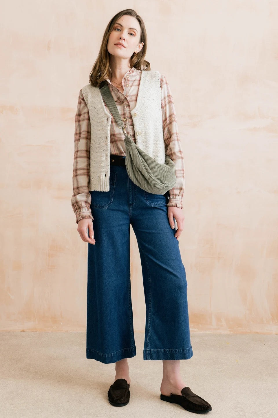 Ivy Knitted Waistcoat - Ecru (Fleck) - Lily &amp; Me