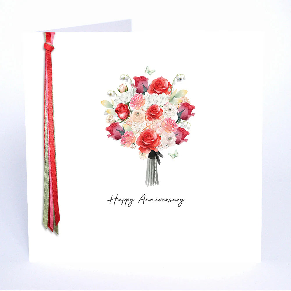Five Dollar Shake - Happy Anniversary Floral Bouquet Card