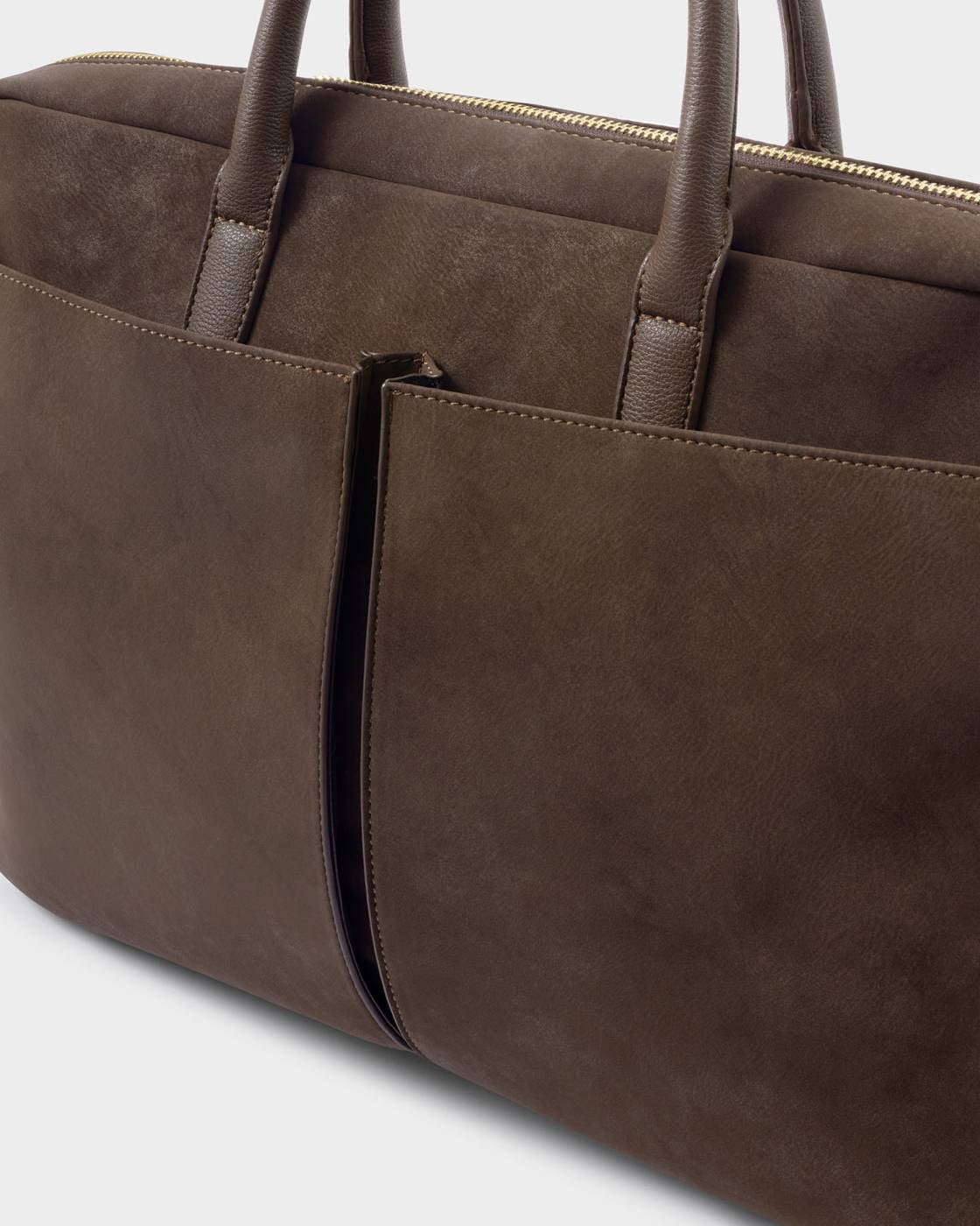 Katie Loxton - City Laptop Bag - Chocolate Suedette