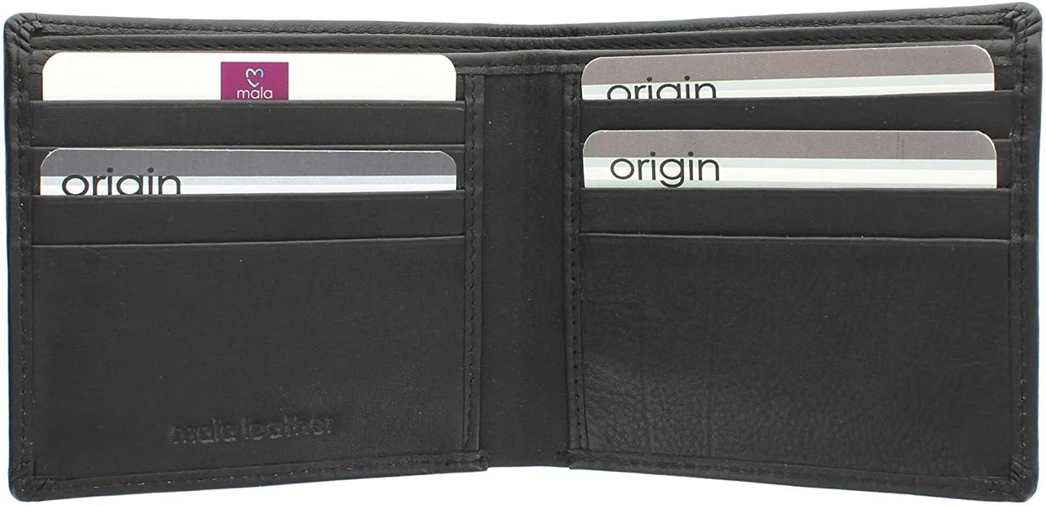 Mala Leather - Plain Leather Slim Wallet (110 5) - Black