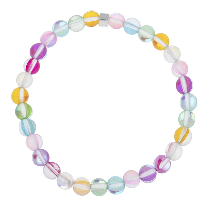Carrie Elspeth Mermaid Globes Beaded Stretch Bracelet - Multi Pastels