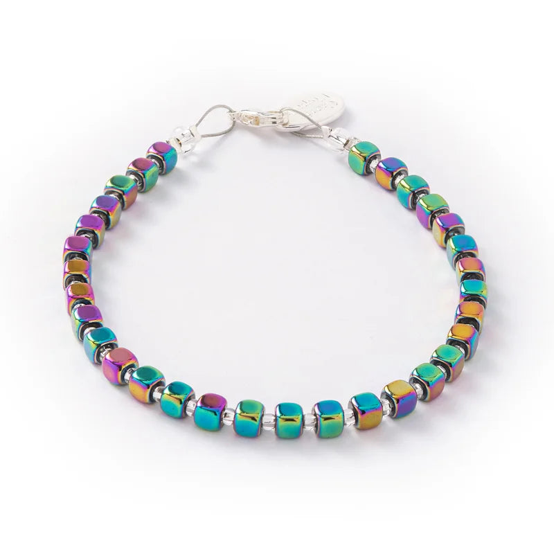 Carrie Elspeth Spectrum Cubes Beaded Bracelet - Rainbow