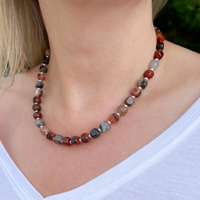 Carrie Elspeth Autumn Agate Full Necklace - Multi Browns