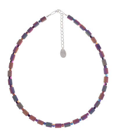 Carrie Elspeth Spectrum Lava Glimmer Beaded Full Necklace - Purple Mix