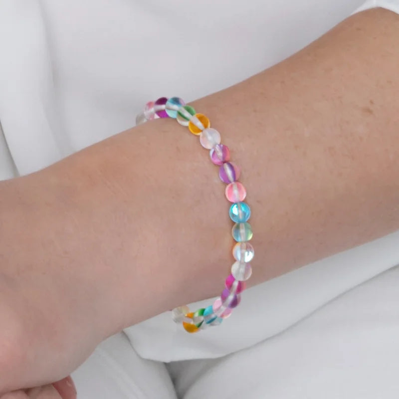 Carrie Elspeth Mermaid Globes Beaded Stretch Bracelet - Multi Pastels
