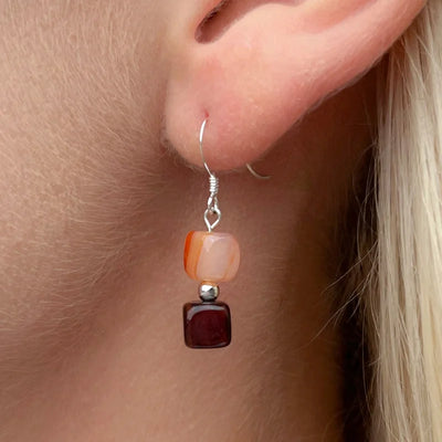 Carrie Elspeth Autumn Agate Drop Earrings - Multi Browns