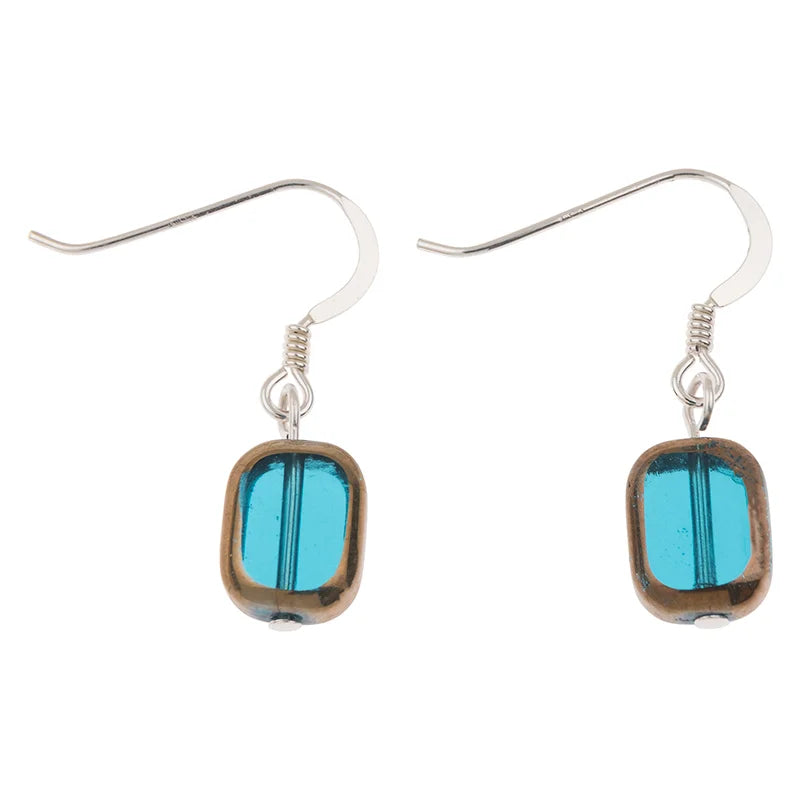 Carrie Elspeth Gold Edged Sterling Silver Earrings - Teal/Gold