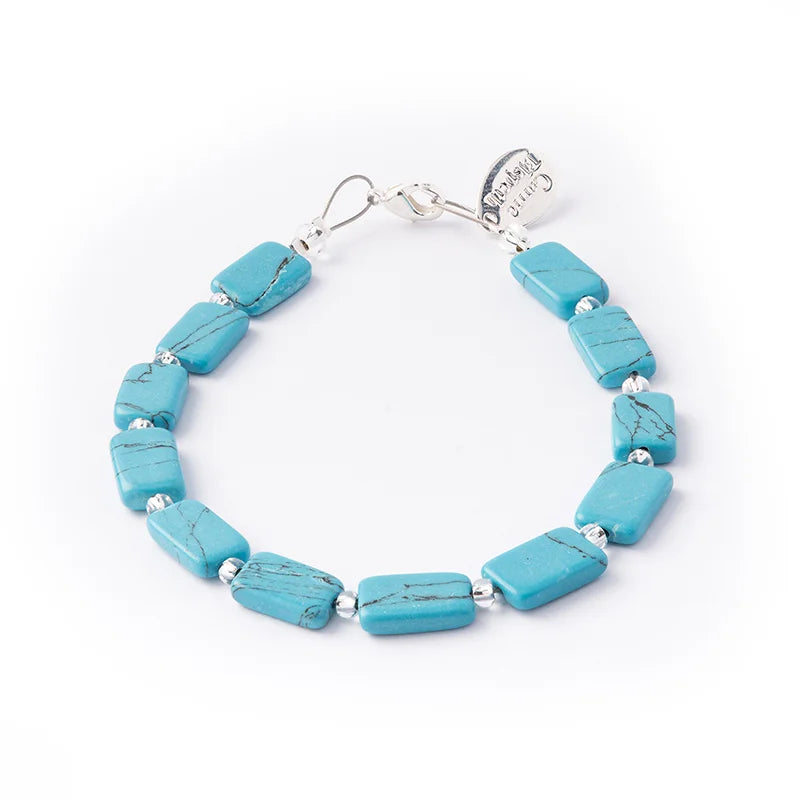 Carrie Elspeth Turquoise Mosaic Rectangles Beaded Bracelet