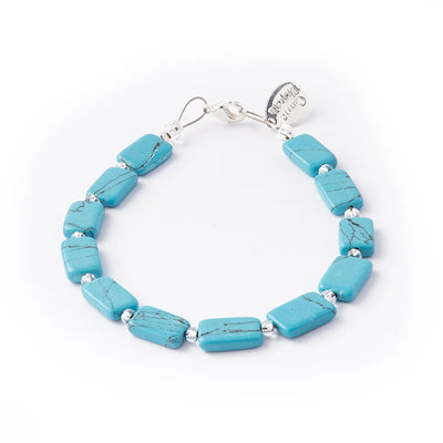 Carrie Elspeth Turquoise Mosaic Rectangles Beaded Bracelet