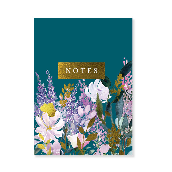 Floral Notes Handbag Purse Pad with Pen - Teal/Multi Pastels