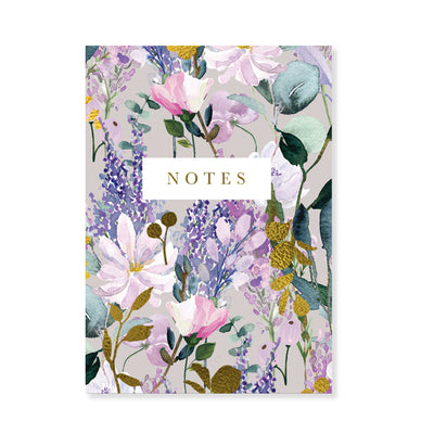 Floral Notes Handbag Purse Pad with Pen - Grey/Multi