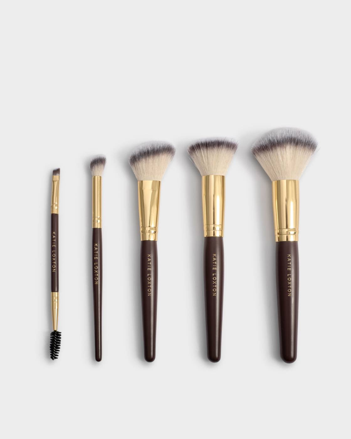 Katie Loxton - Leopard - Travel Make-up Brushes in Zip Pouch Case - Chocolate Leopard