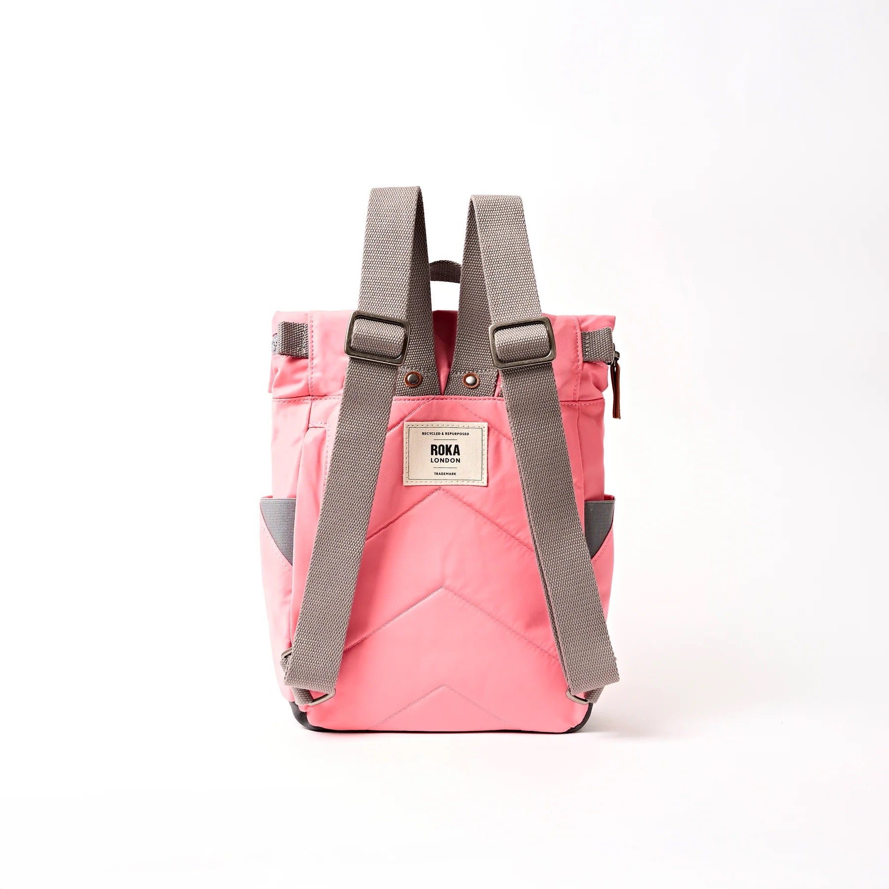 Roka Canfield Roll Top- Recycled Nylon - Small Backpack - Pink Lemonade
