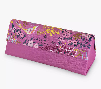 Sara Miller Floral Triangle Fold Down Bird Glasses Case