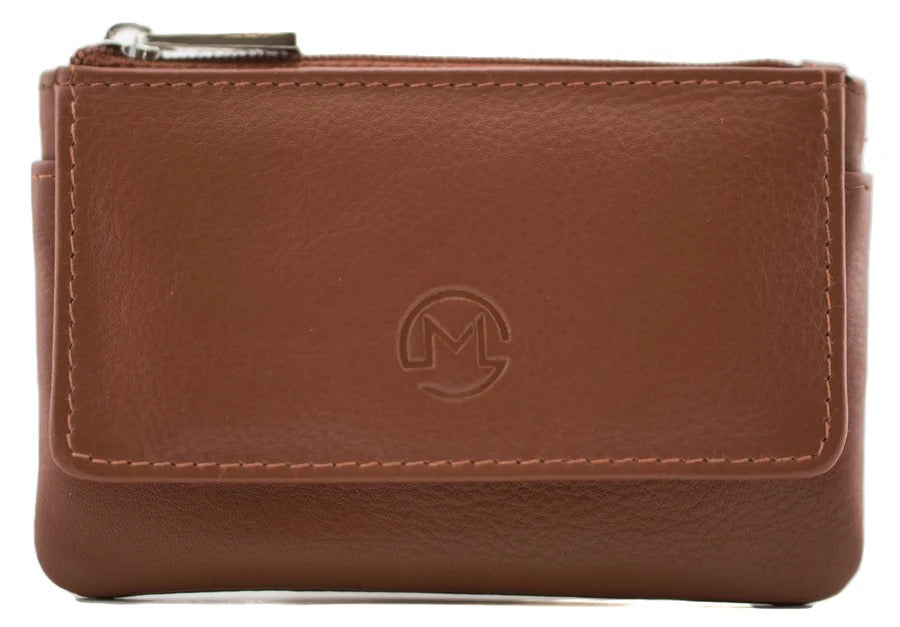 Mala Leather Origin Small Flap Coin Purse with RFID Protection (4110 5) - Tan