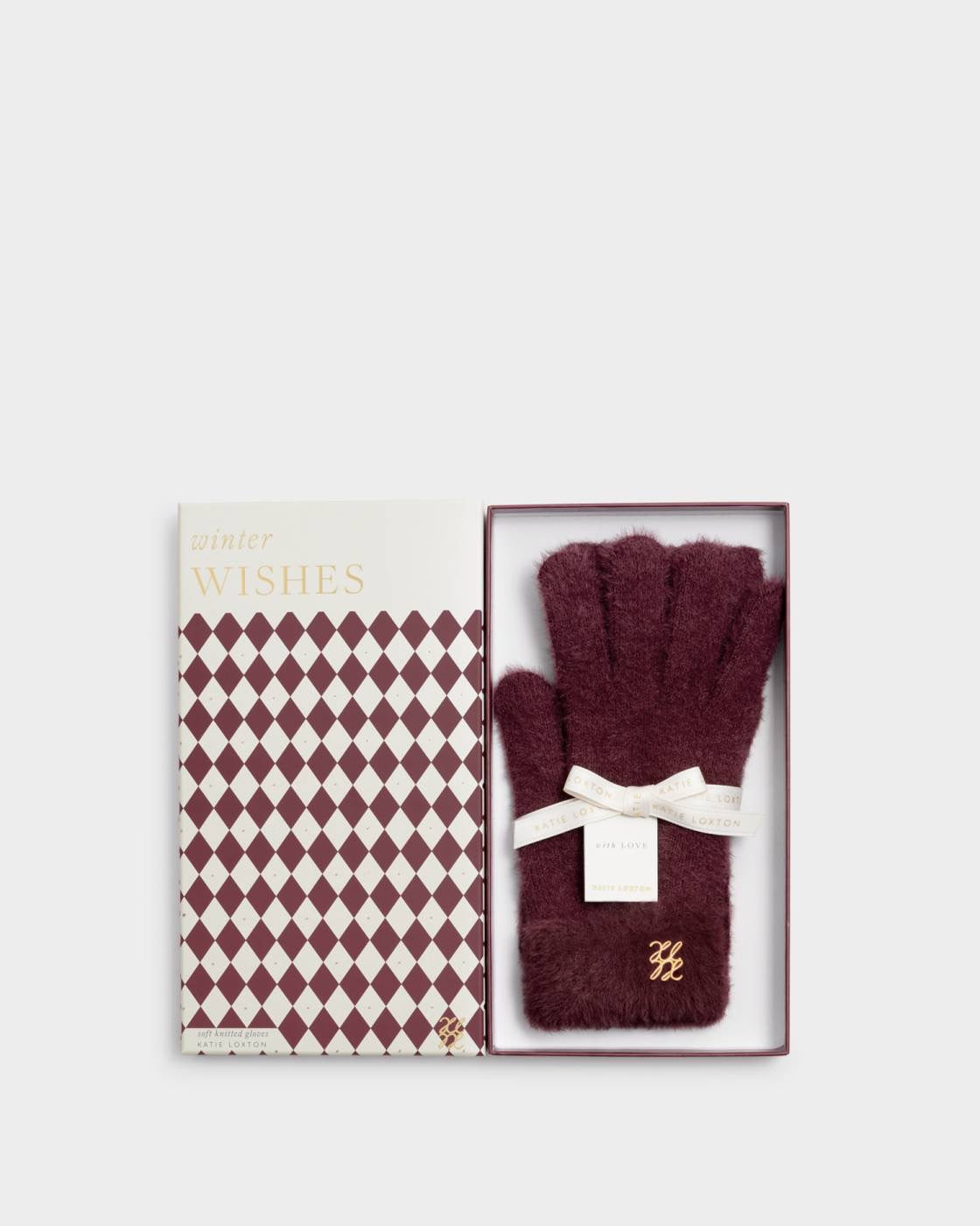 Katie Loxton - Gift Boxed - Soft Knit Gloves - Cherry
