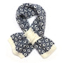 POM - Astrid - Scandi Knit Pull Through Crossover Scarf - Navy/Cream