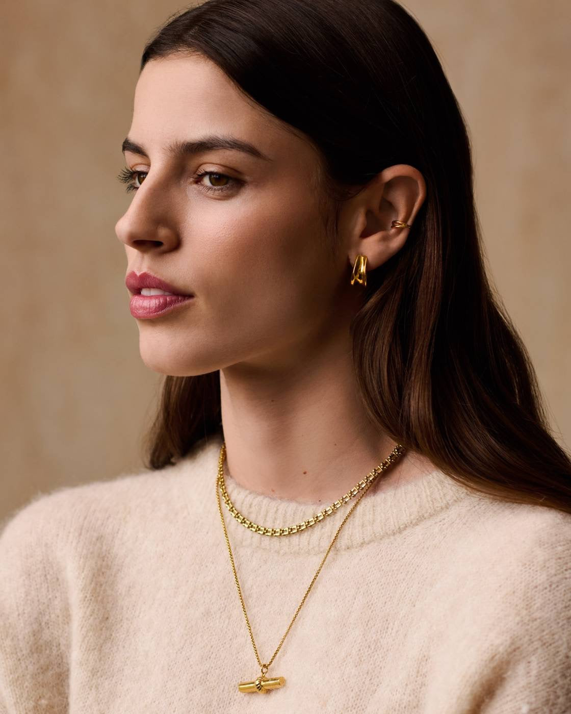 Katie Loxton Waterproof Jewellery - Molten Luxe - Gold Hoop Earrings