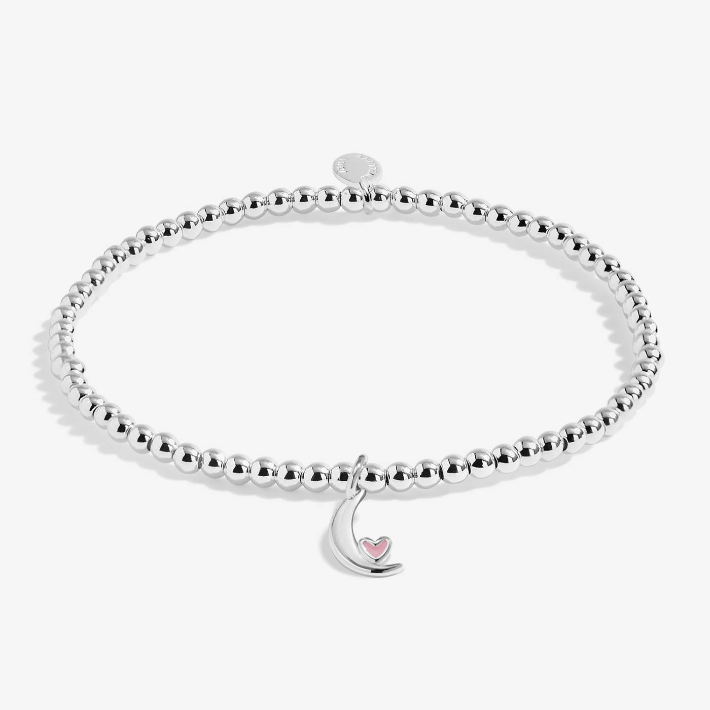 Joma Jewellery KIDS Confetti - Love You to the Moon &amp; Back -  Silver Stretch Bracelet