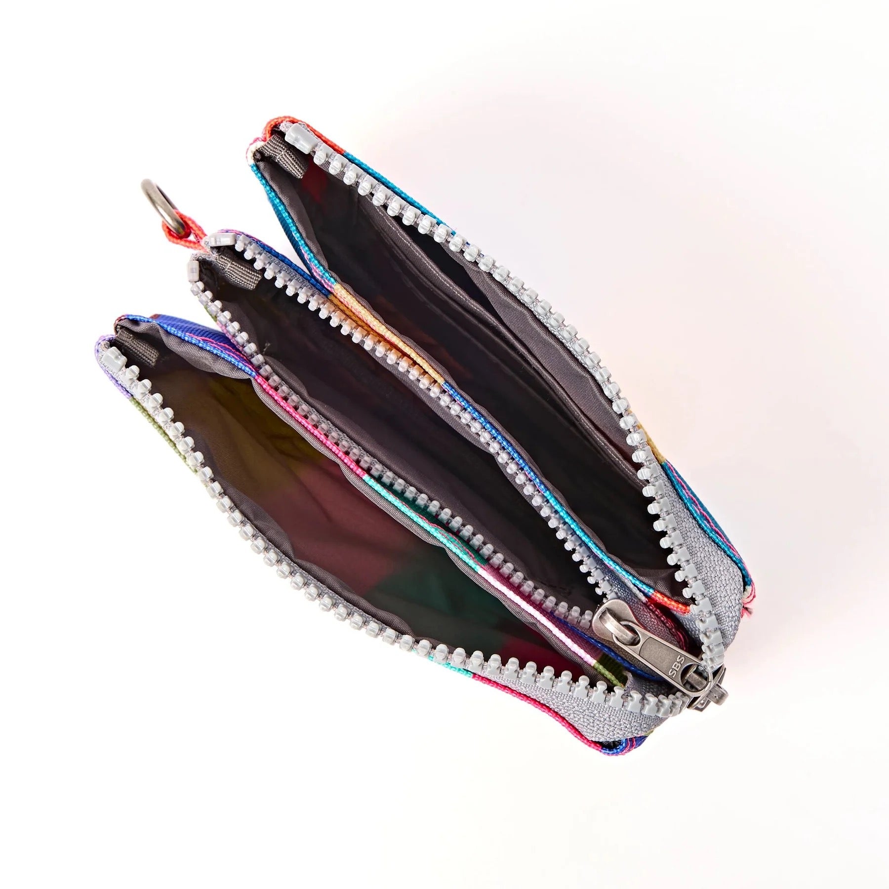 Roka Carnaby Small Wallet - Recycled Canvas - Wide Multi Stripe
