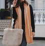 Park Lane - Faux Fur Tote Large Handbag - Stone