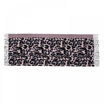Park Lane Pale Pink Mix Leopard Print Tassel Scarf