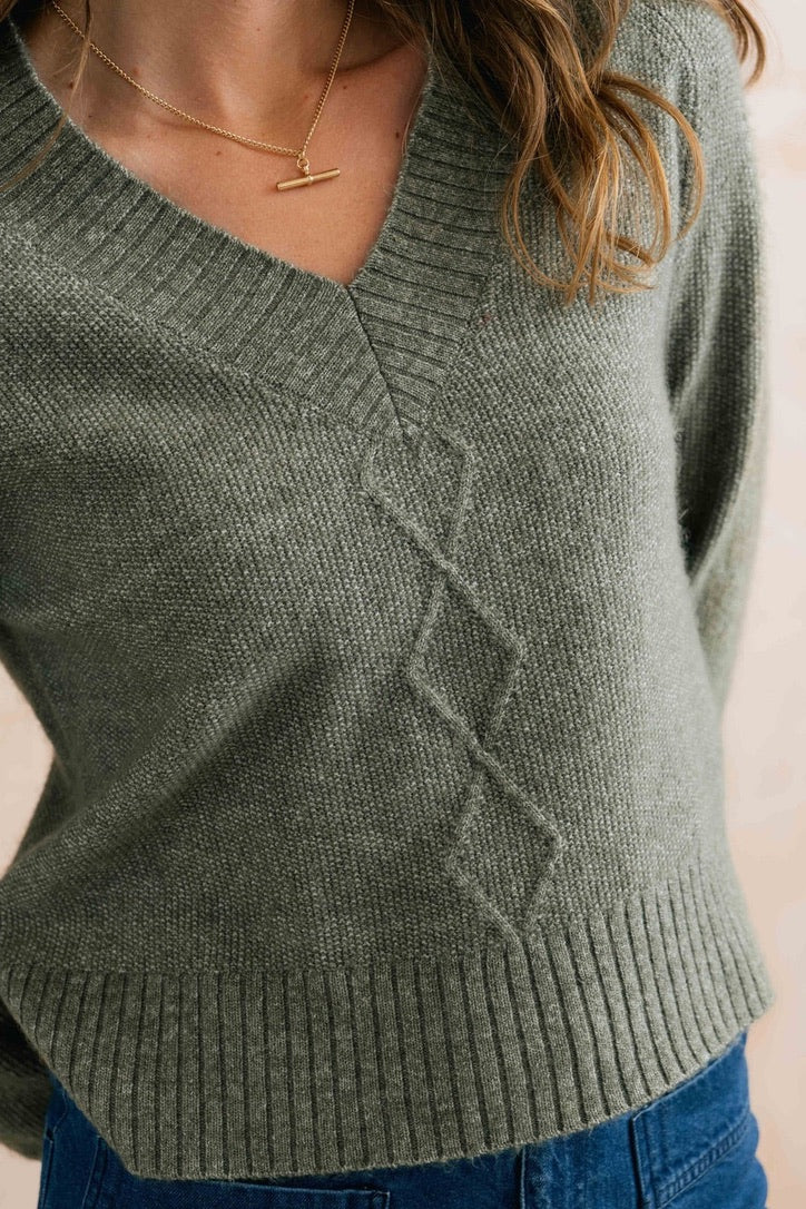 Wickridge - Cable Knit Jumper - Sage Green - Lily &amp; Me