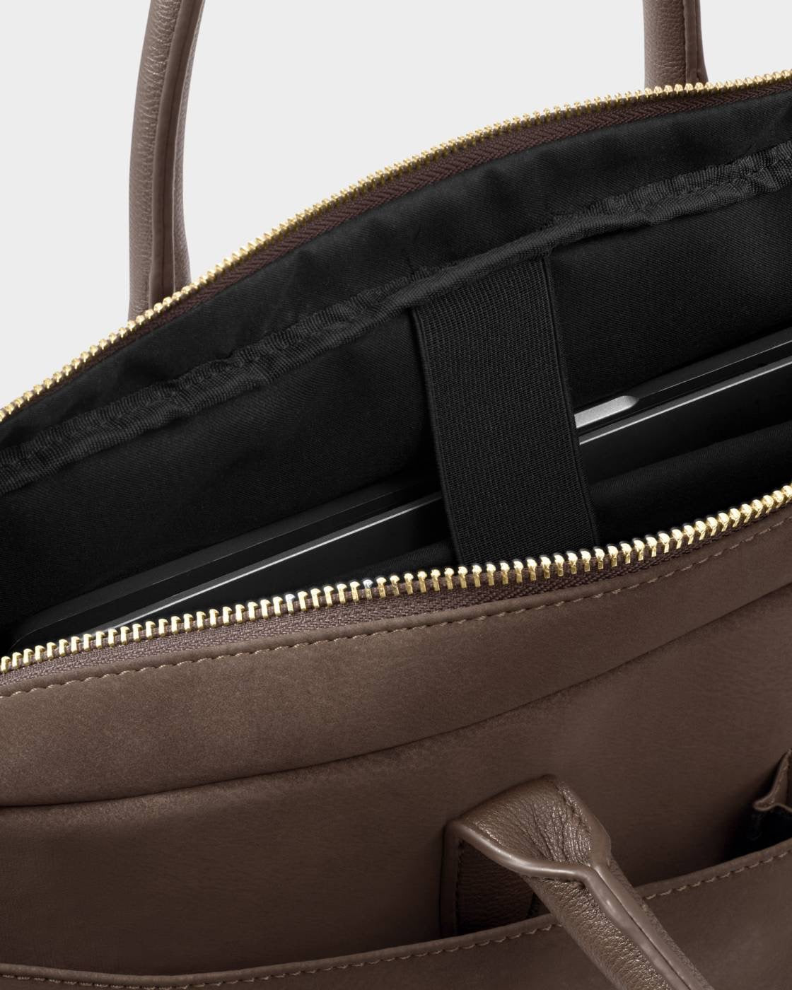 Katie Loxton - City Laptop Bag - Chocolate Suedette
