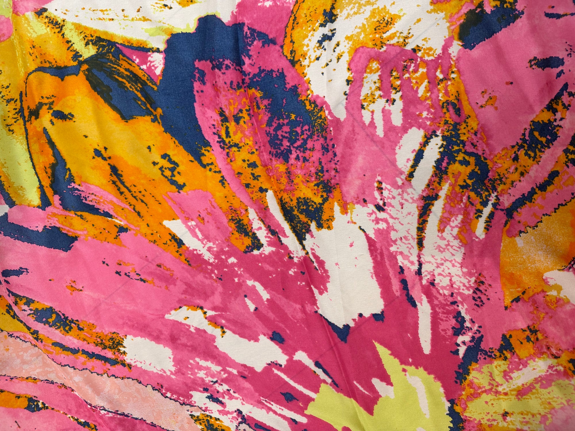 Park Lane Multi Coloured Silk Scarf- Orange/Pink Multicoloured