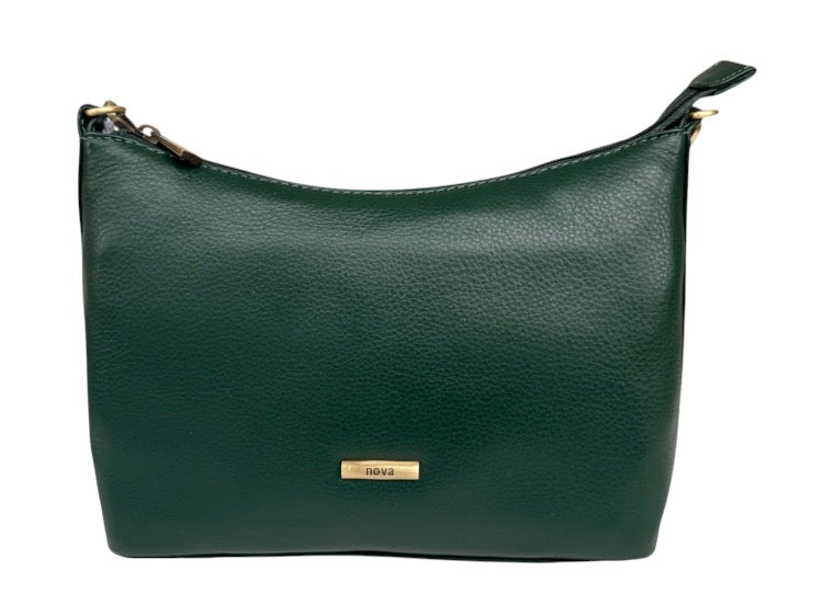 Nova Leathers - Medium Scoop Leather Handbag - Bottle Green (8134)