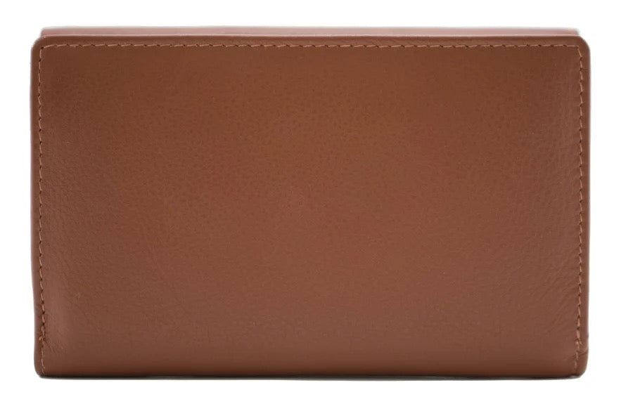 Mala Leather - Origin Medium Tri-Fold &amp; Zip Purse (3698 5)- Blueberry