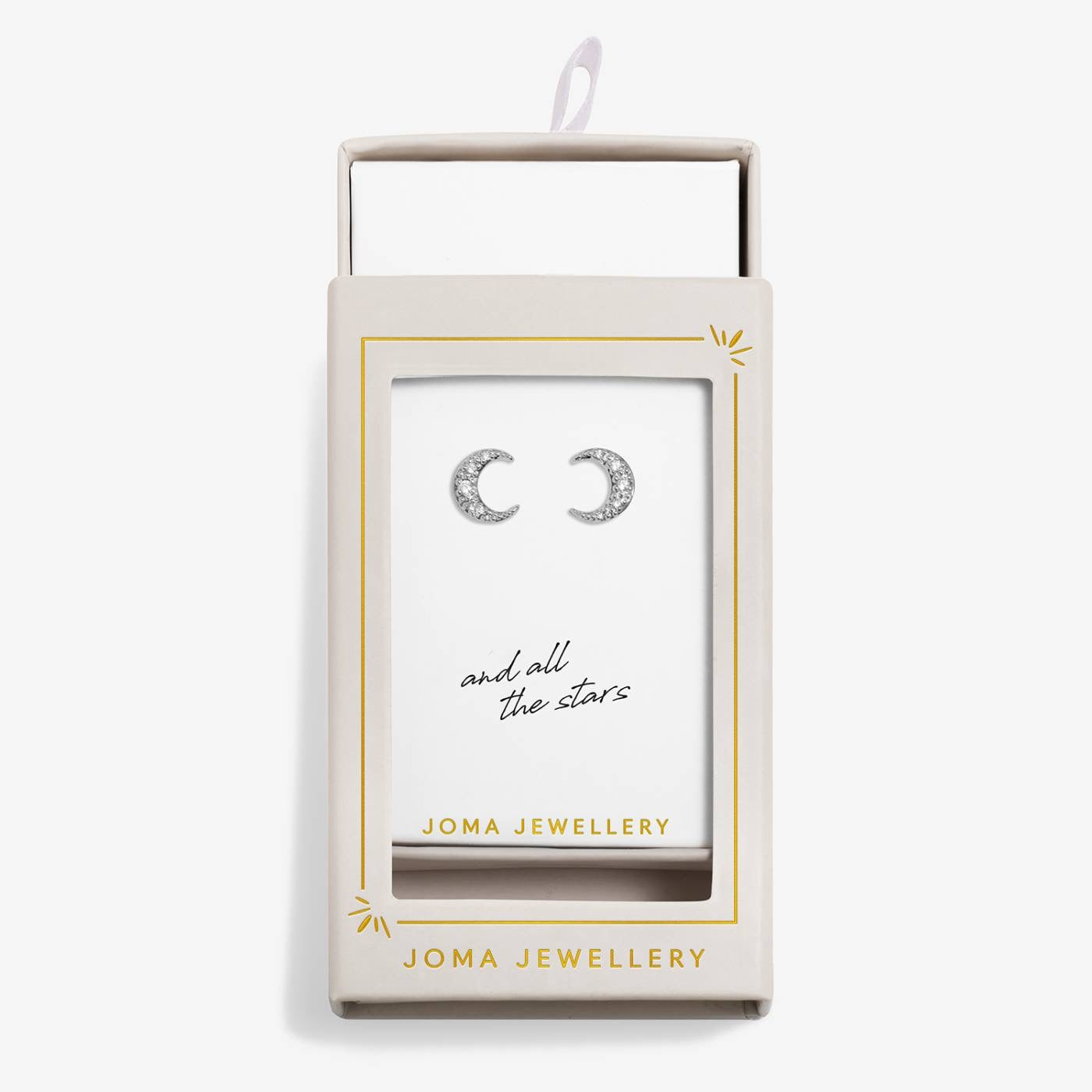 Joma Jewellery Moments to Shine - Love You To The Moon - Silver Plated Moon Boxed Stud Earrings (Copy)