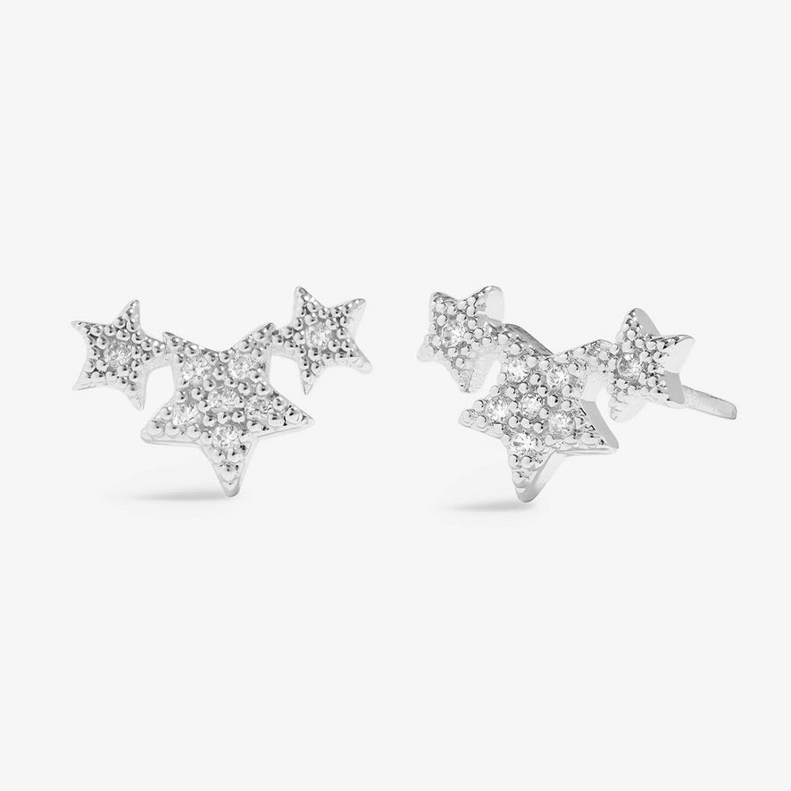Joma Jewellery Moments to Shine - Amazing - Silver Plated Trio Stars Boxed Stud Earrings