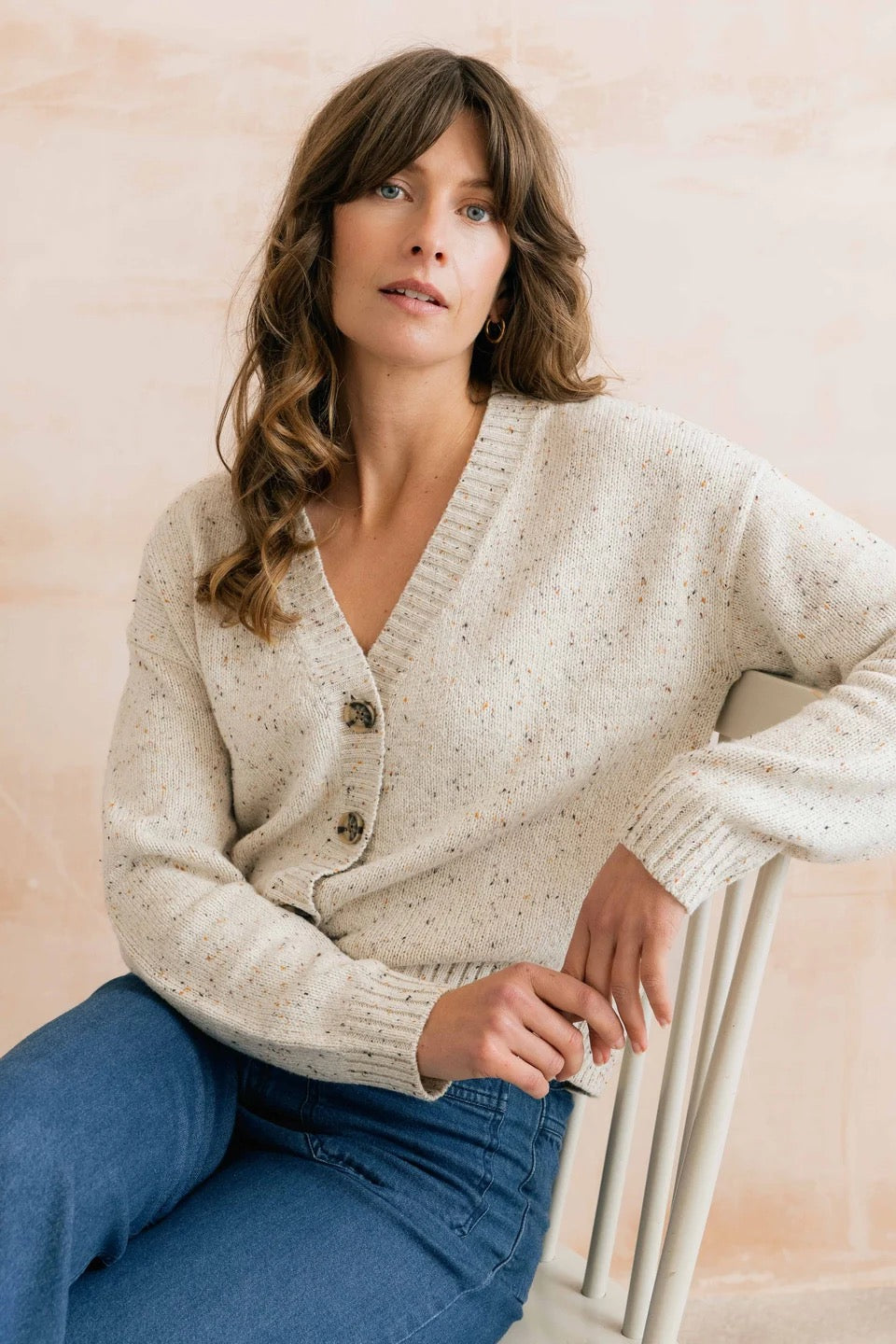 Bloom - Knit Cardigan - Ecru (Fleck) - Lily &amp; Me