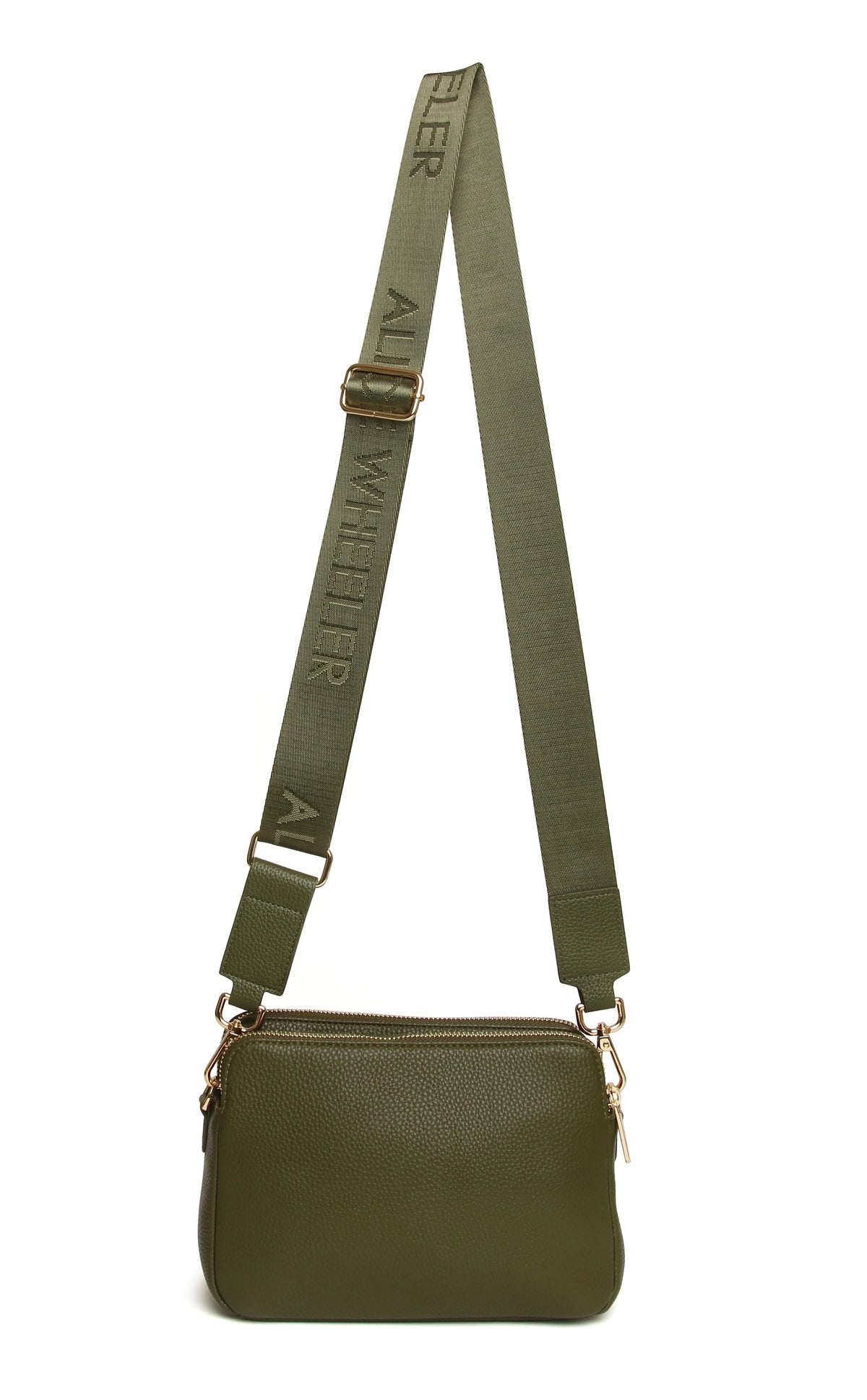 Alice Wheeler - Olive Green - Kensington Double Zip Crossbody Bag