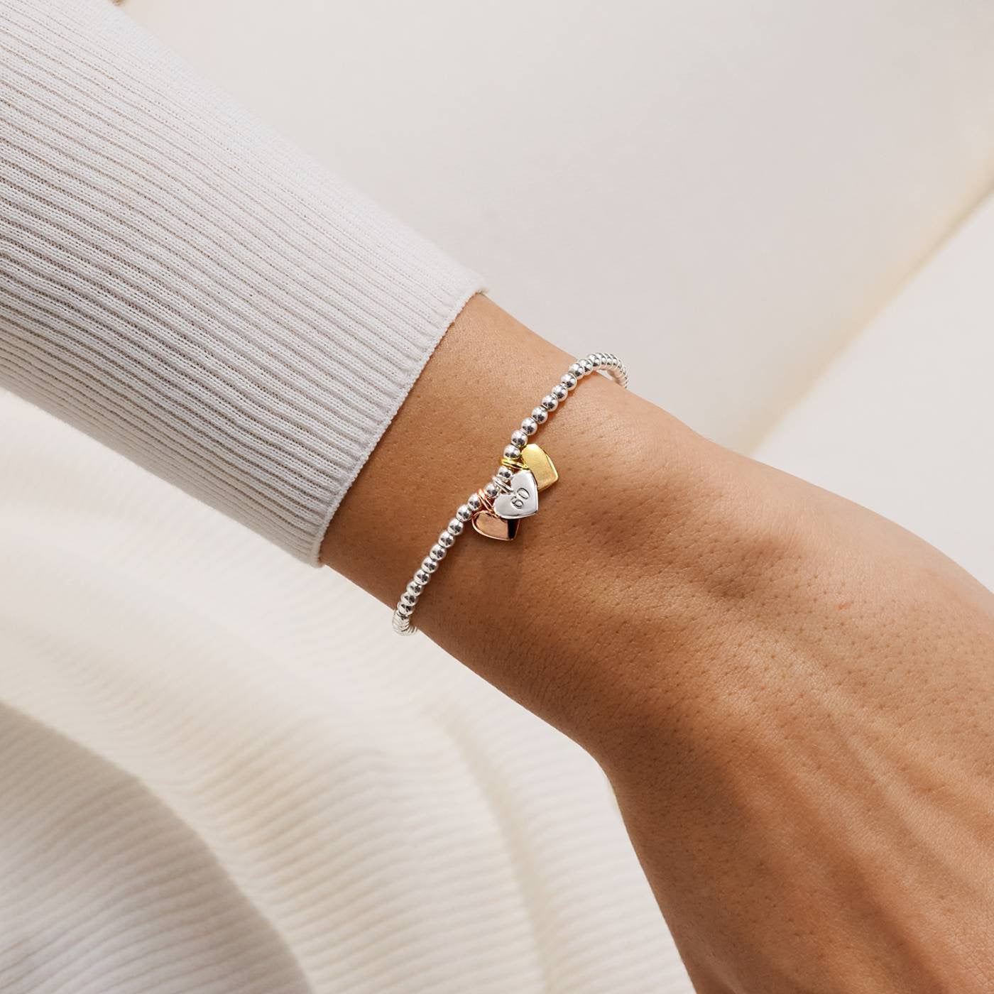 Joma Jewellery - Charmed Moments - A Little 'Happy 60th Birthday' - Three Tone Charm Bracelet