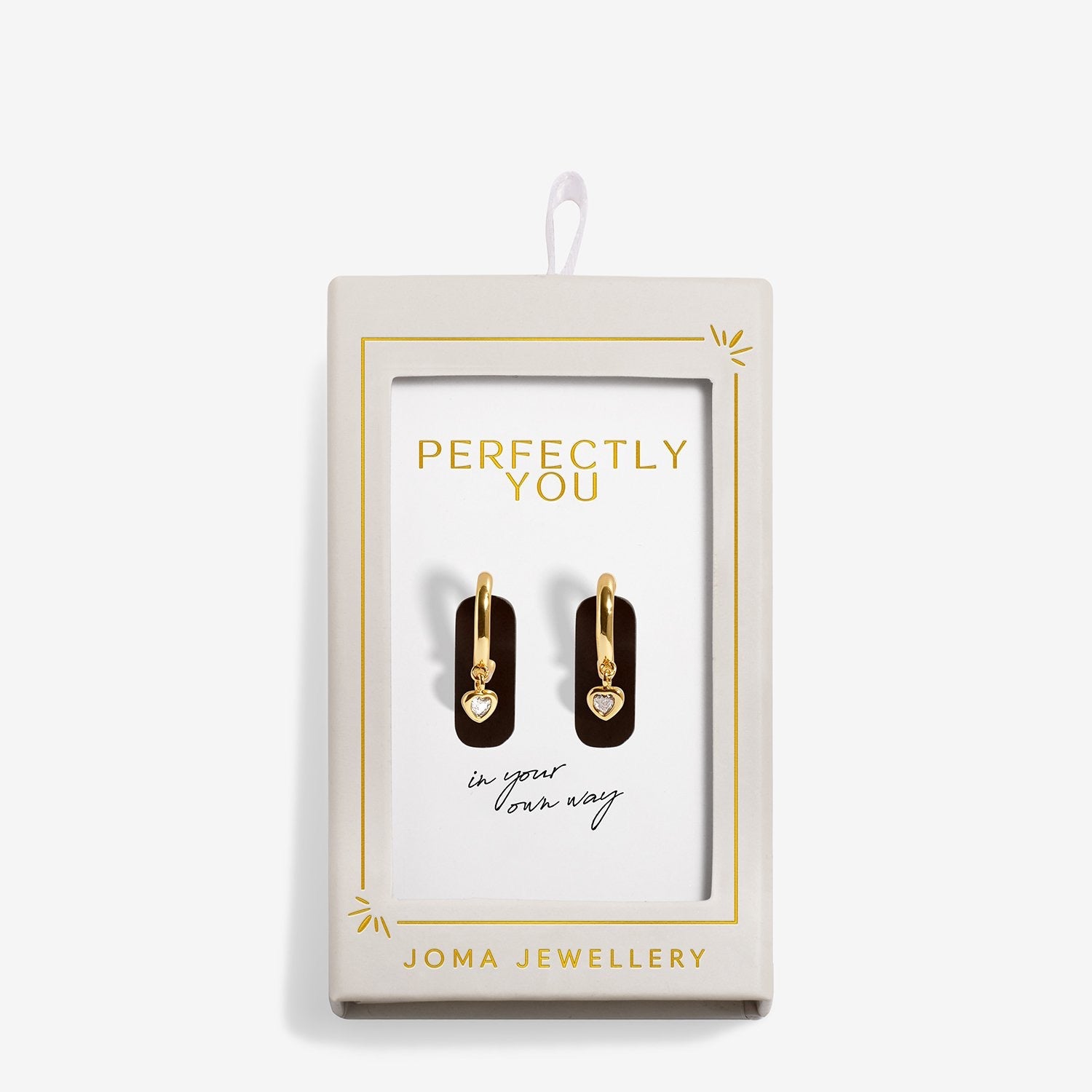 Joma Jewellery Moments to Shine - Perfectly You - Gold Plated Boxed Heart Hoop Earrings