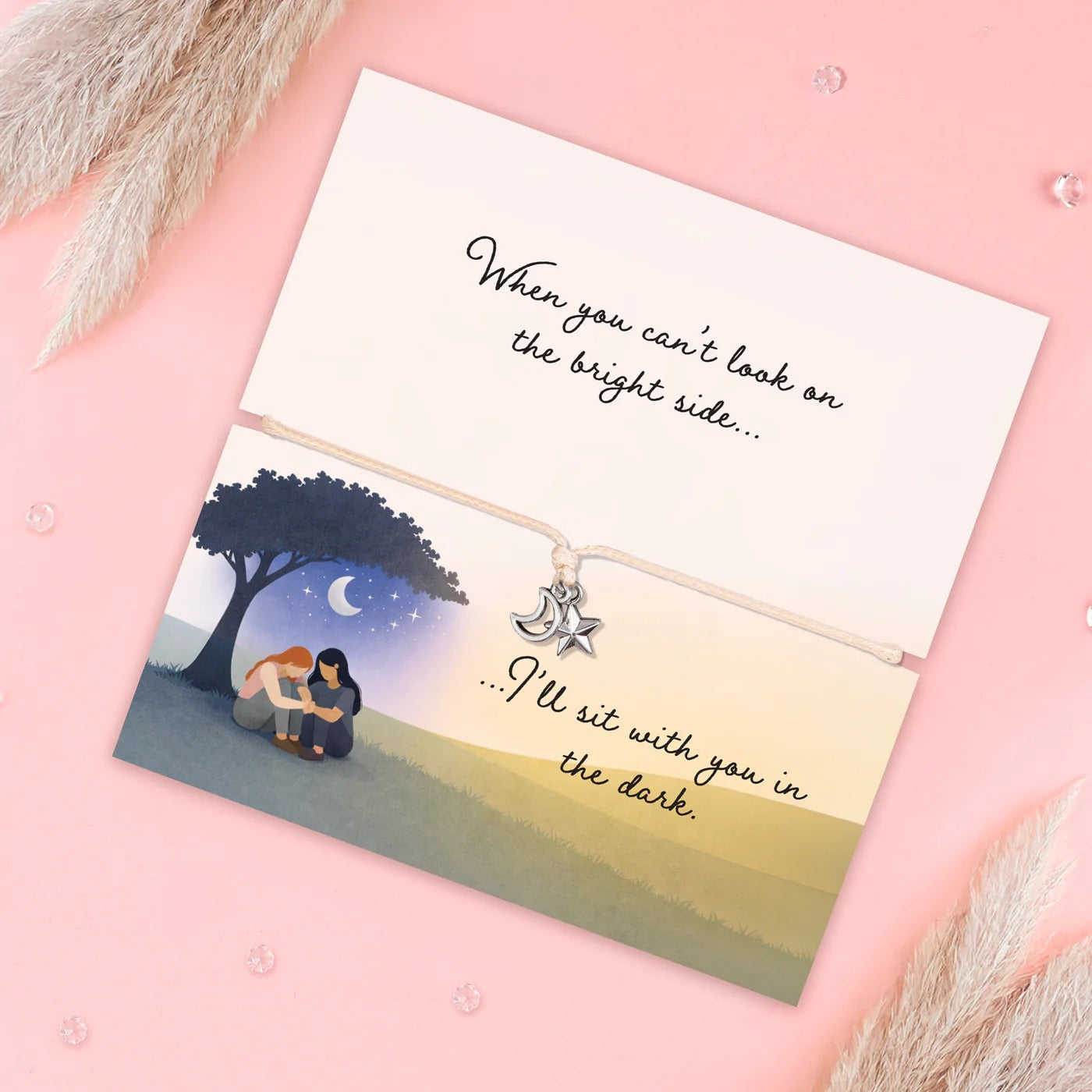 Letterbox Love - Bright Side - Star &amp; Moon - Cord Bracelet