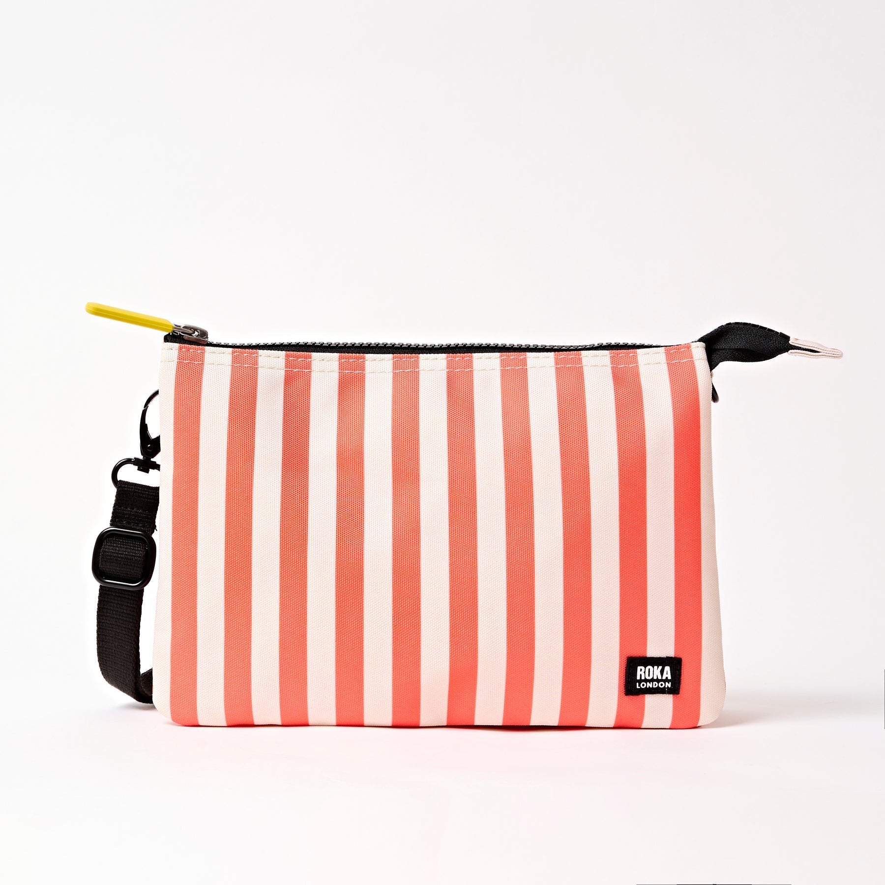 Roka Carnaby XL Crossbody-Recycled Canvas - Coral Stripe
