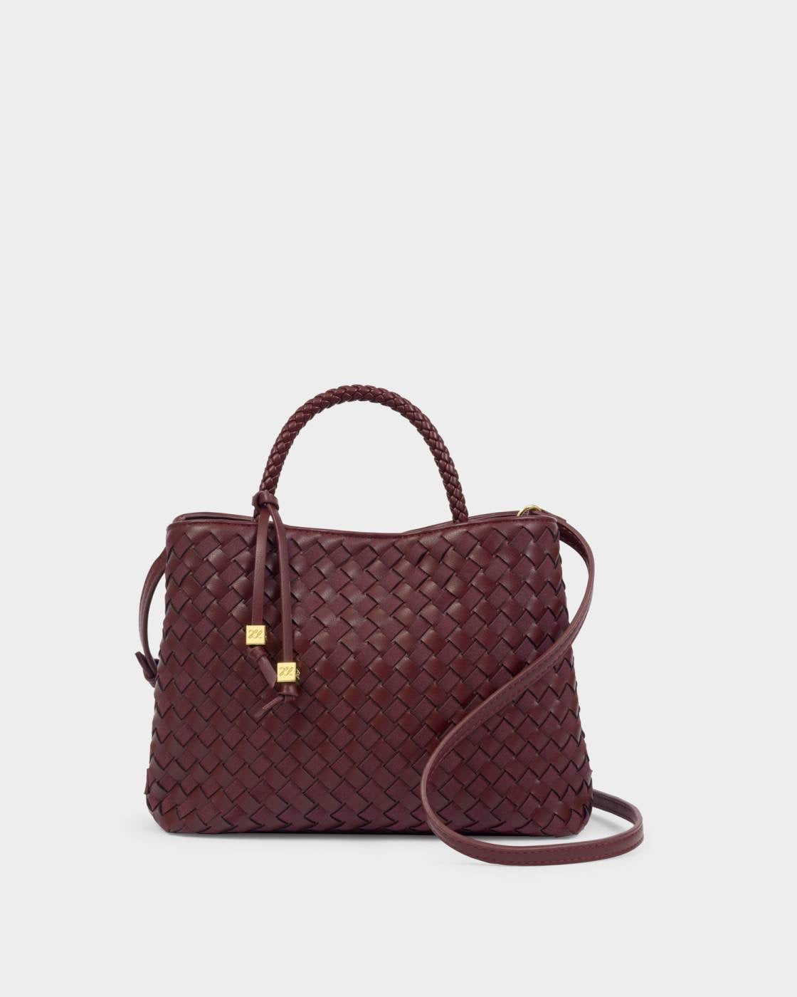 Katie Loxton - Nova - Woven Top Handle Grab Handbag - Cherry