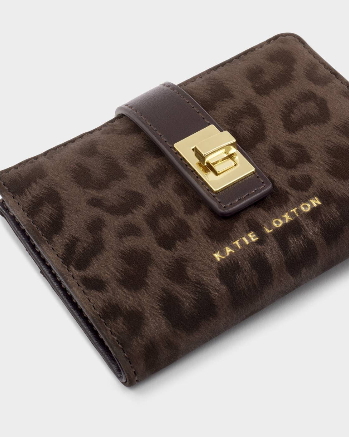 Katie Loxton - Orin - Twist Lock Compact Purse - Chocolate Leopard
