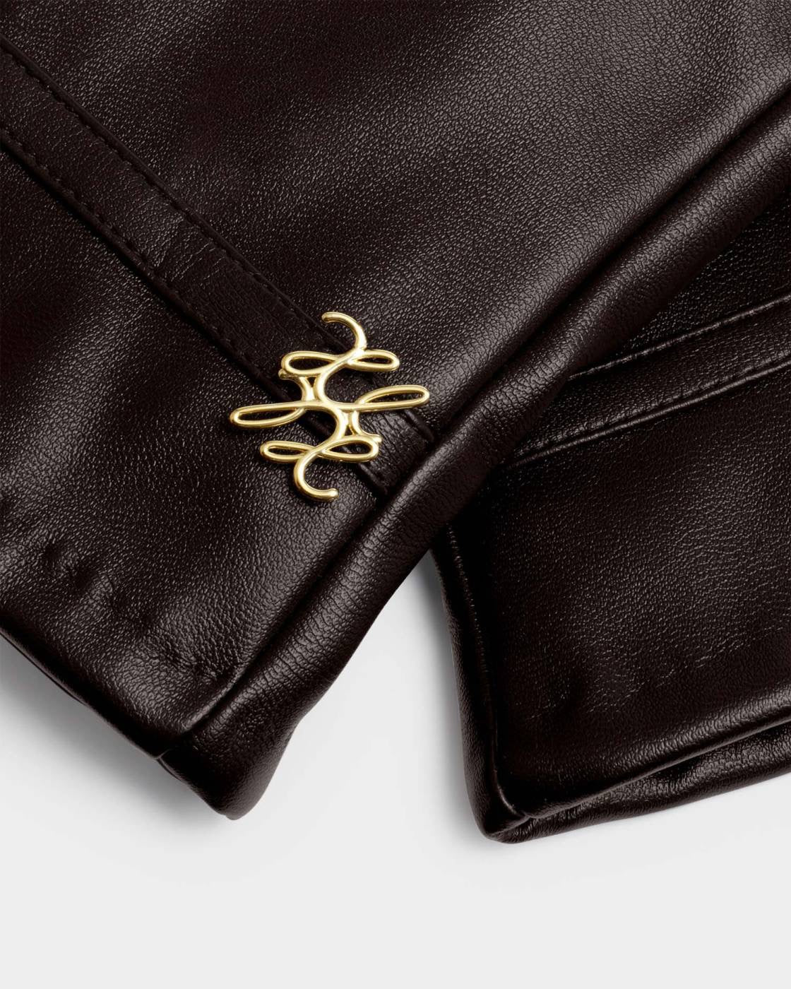 Katie Loxton - Gift Boxed - Faux Leather Gloves - Chocolate