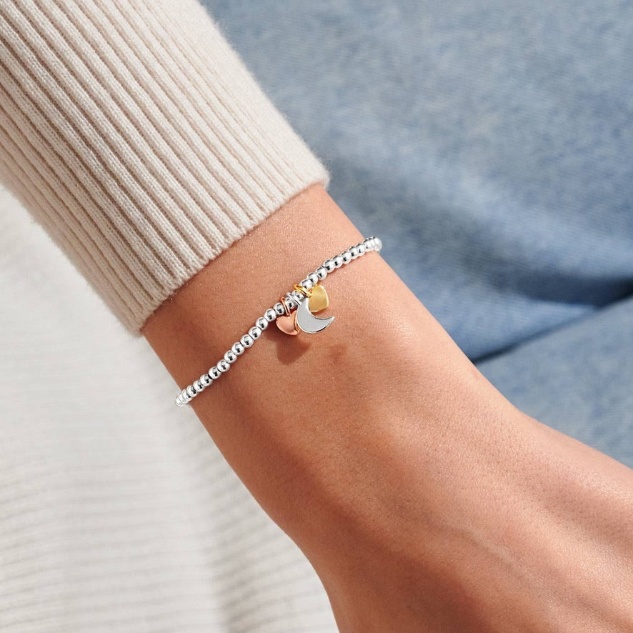 Joma Jewellery - Charmed Moments - A Little 'Love you to the Moon &amp; Back' - Three Tone Charm Bracelet