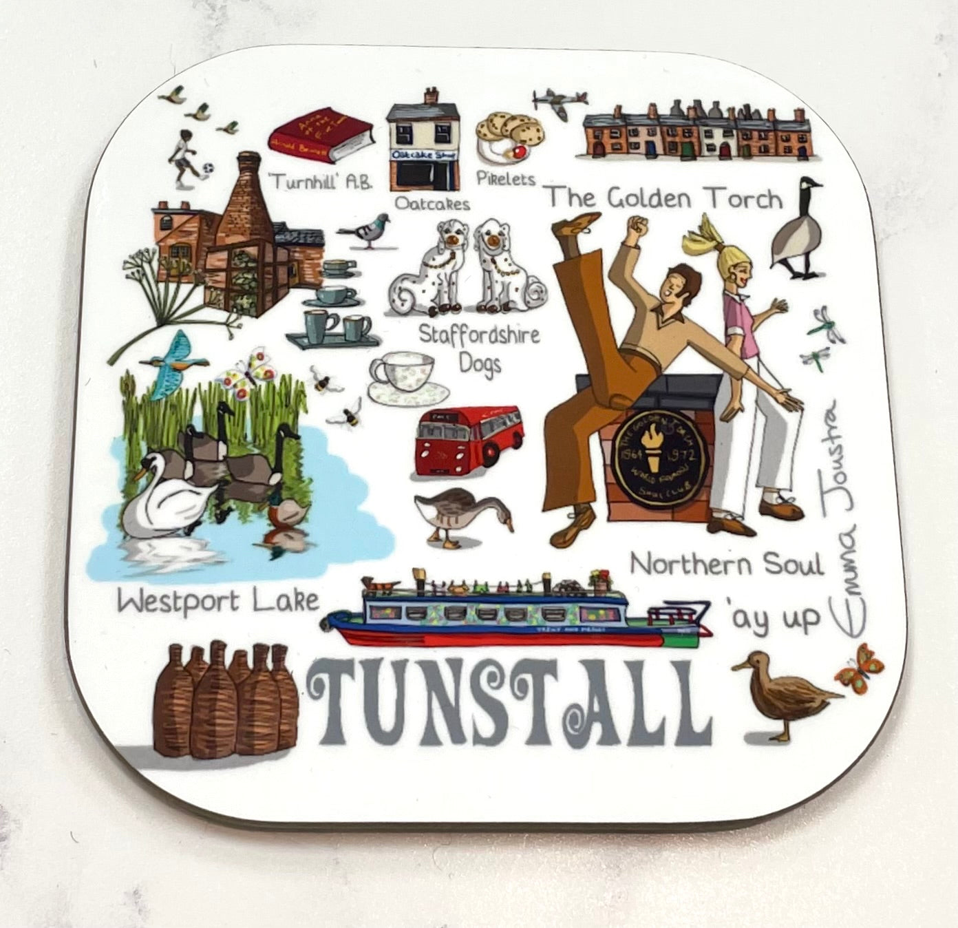 Emma Joustra Six Towns Series - TUNSTALL Coaster