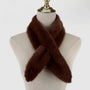 Park Lane - Satin Lined - Faux Fur Pull Through Scarf - Chocolate Brown