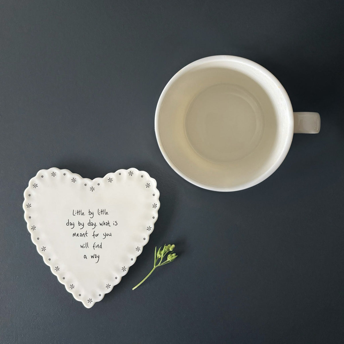 East Of India Ceramic - Heart Scallop Coaster - Little By Little