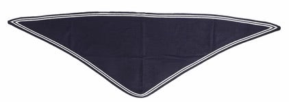 Park Lane - Knitted Triangular Stripe Edge Scarf -  Navy/White