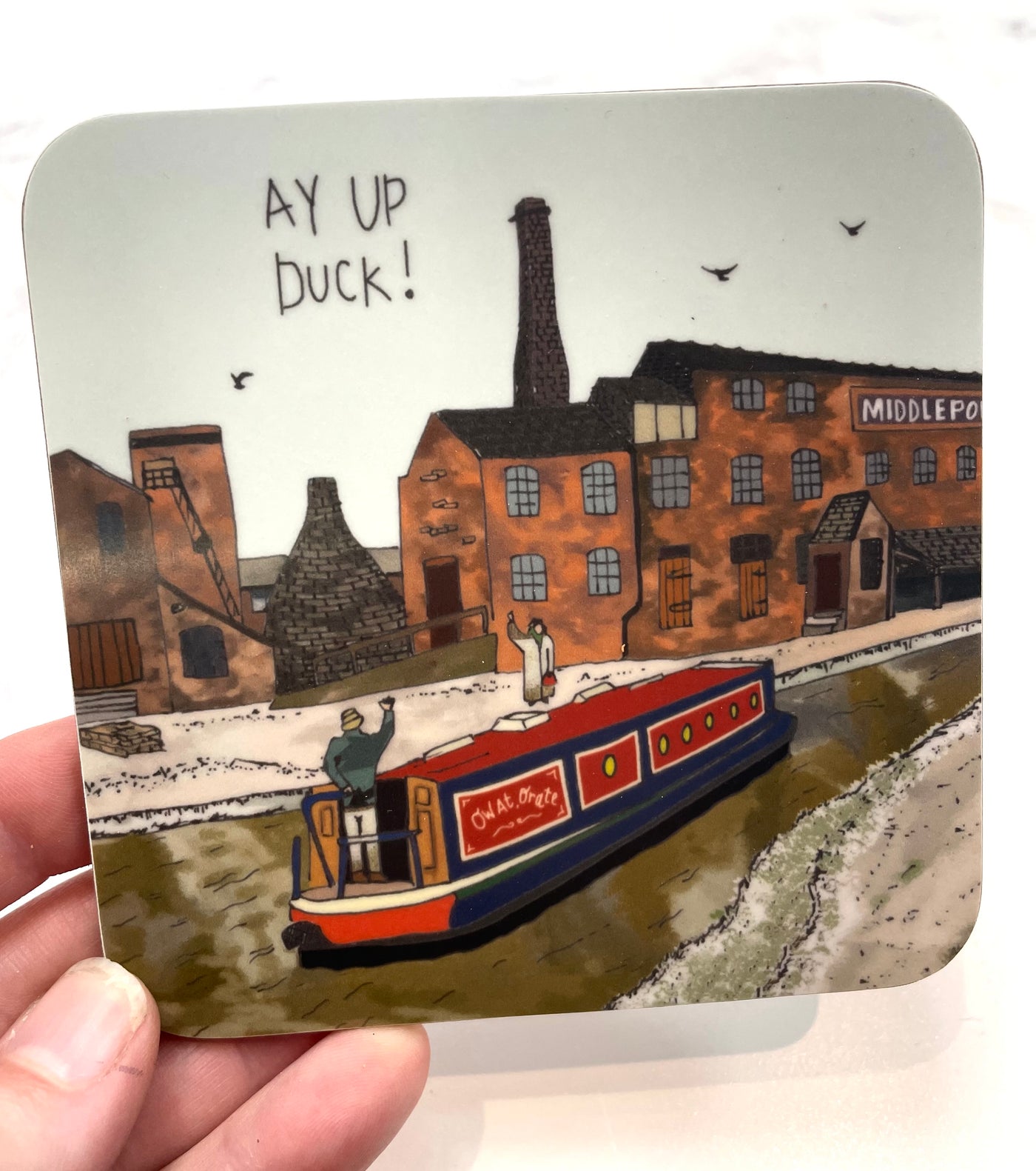 Flying Teaspoon Coaster - Ay up Duck - Middleport Pottery Canal