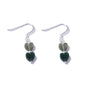 Carrie Elspeth - Gemstone Double Hearts Drop Earrings - Green Multi Tone